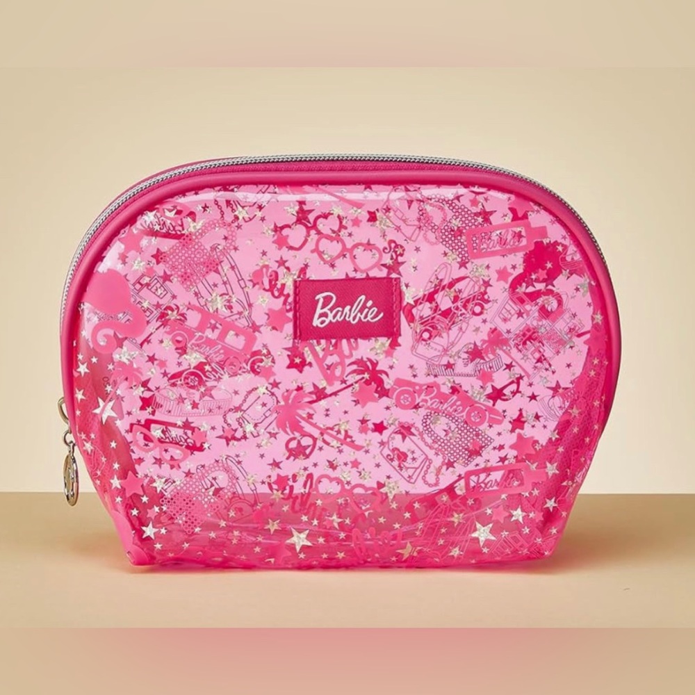 NWT Barbie Collection Translucent Cosmetic Bag Makeup Bag